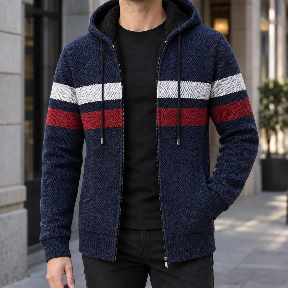 Matteo | Men's Slim Fit Hooded Sweatshirt with Plush Lining 5