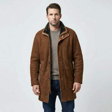 Men's Plush-Lined Overcoat | Stand Collar Winter Coat