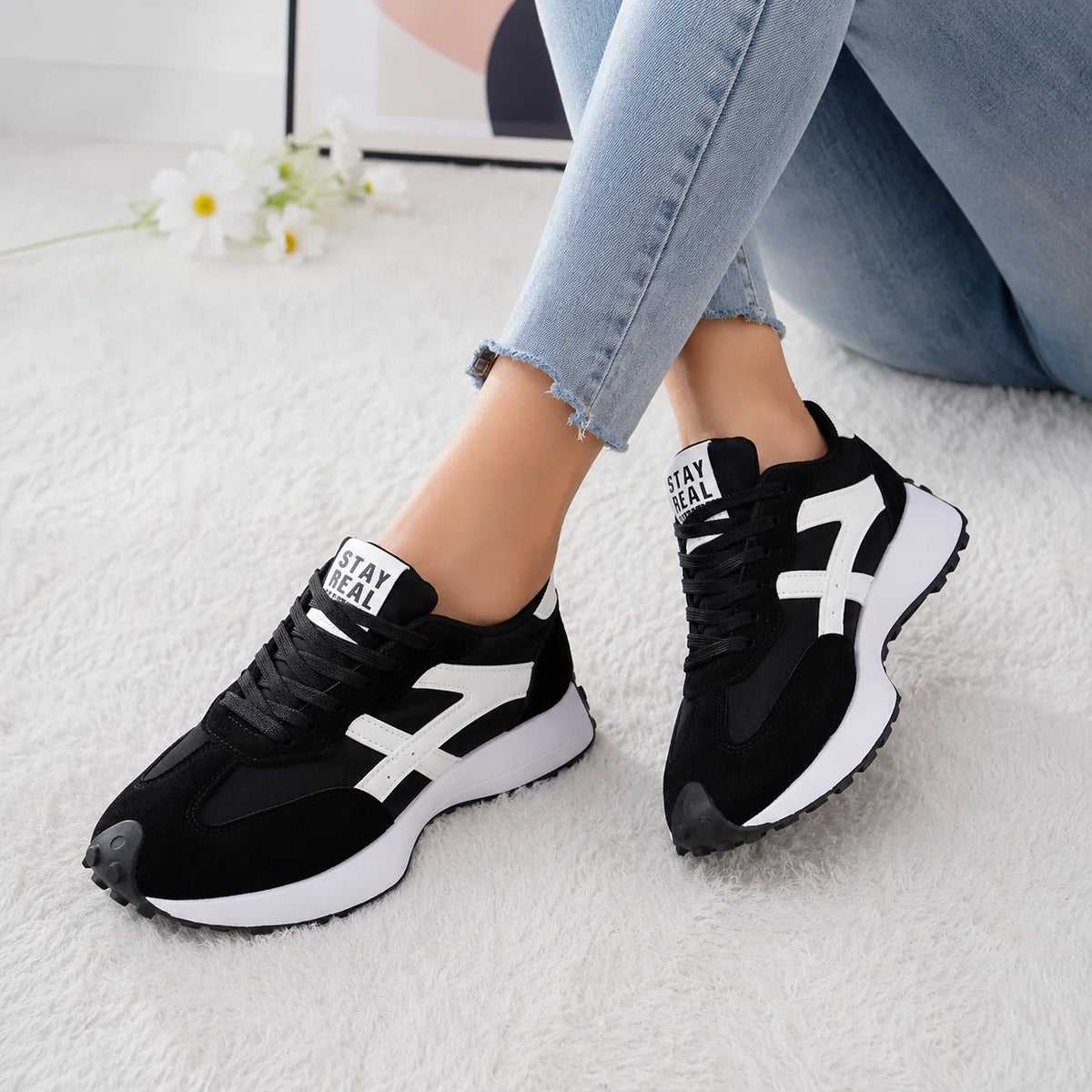 Solenne | Women's Flat-Platform Non-Slip Chunky Sneakers 13