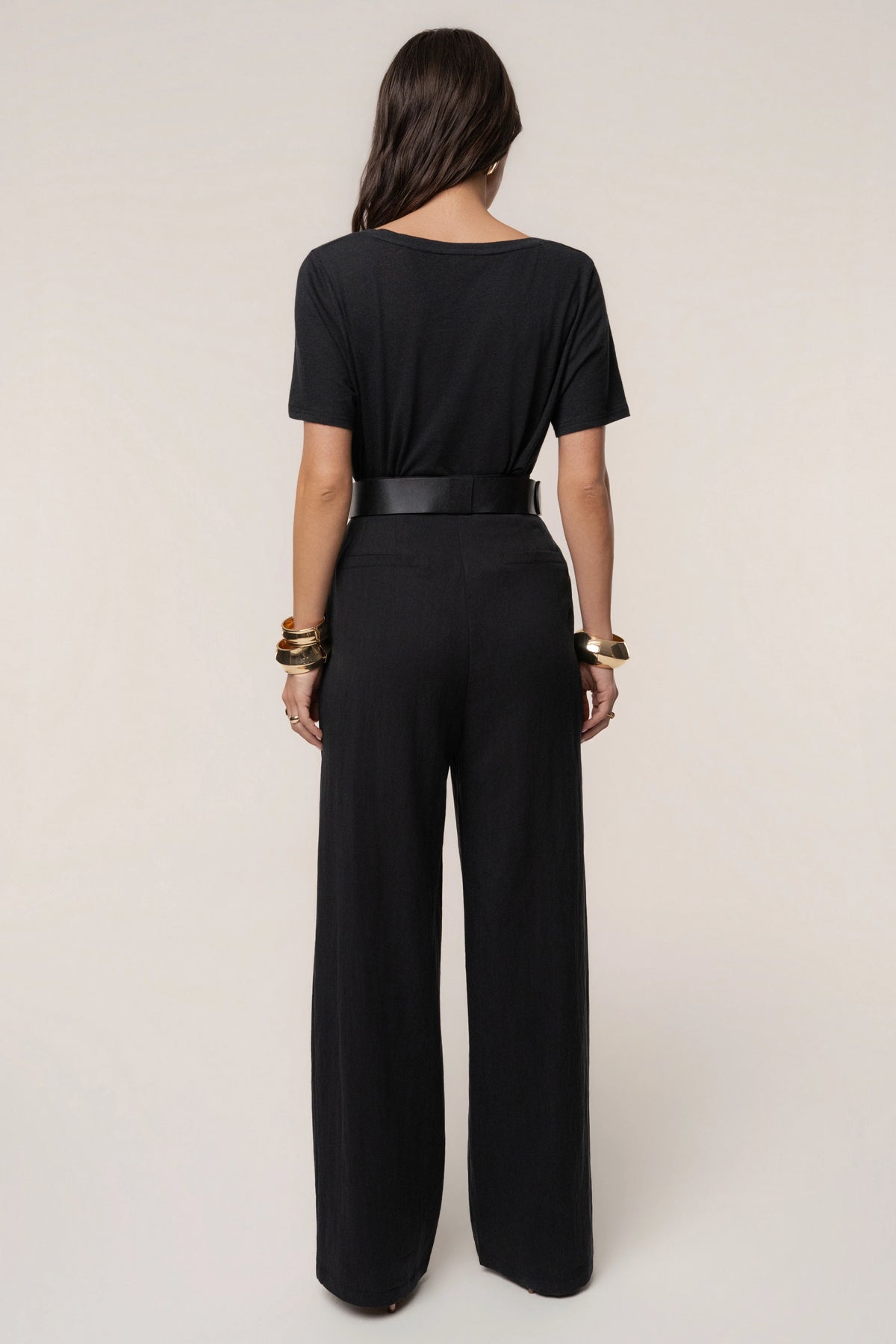 Stay Ready | Black High-Waisted Wide-Leg Trousers 7