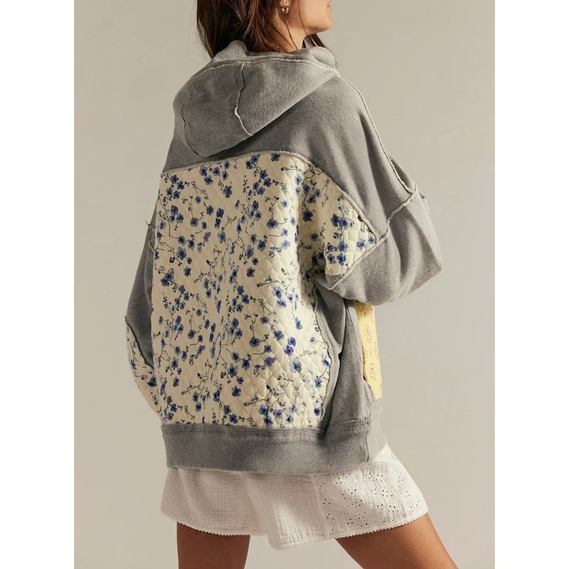 Willow | Oversized Floral Quilted Patchwork Hoodie 7