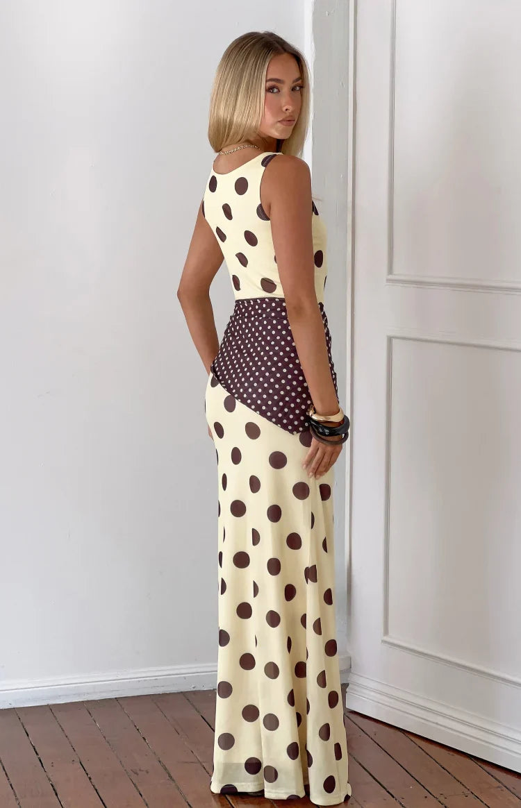 Yellow Polka Dot Maxi Dress | Women's Summer Dress 5