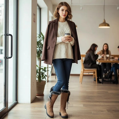 Adriana | Fur-Trimmed Knee-High Winter Boots 4