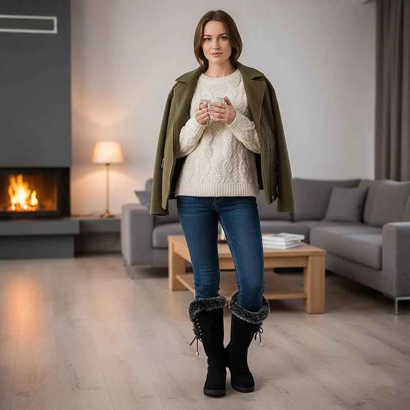 Adriana | Fur-Trimmed Knee-High Winter Boots 7