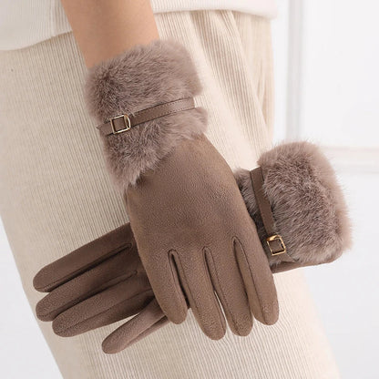 Aurora | Warm Gloves for Women with Fur Trim 1