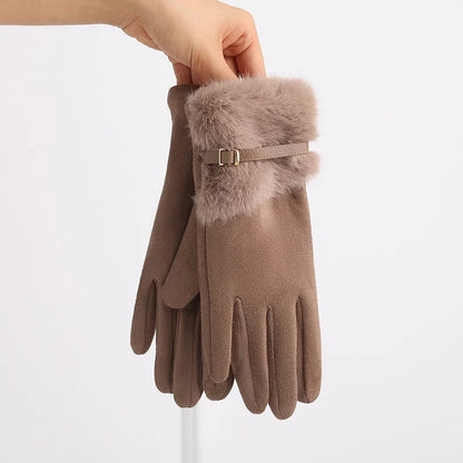 Aurora | Warm Gloves for Women with Fur Trim 3