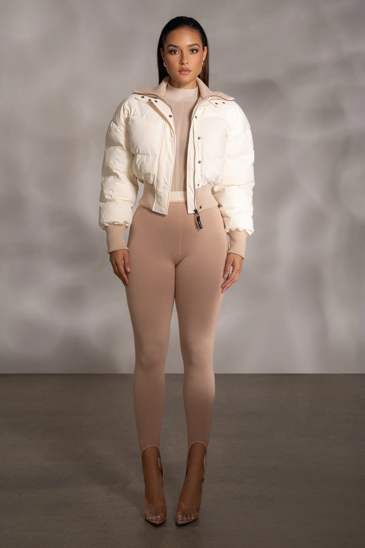 Beige Marlow | High Waist Stirrup Leggings for Women 3