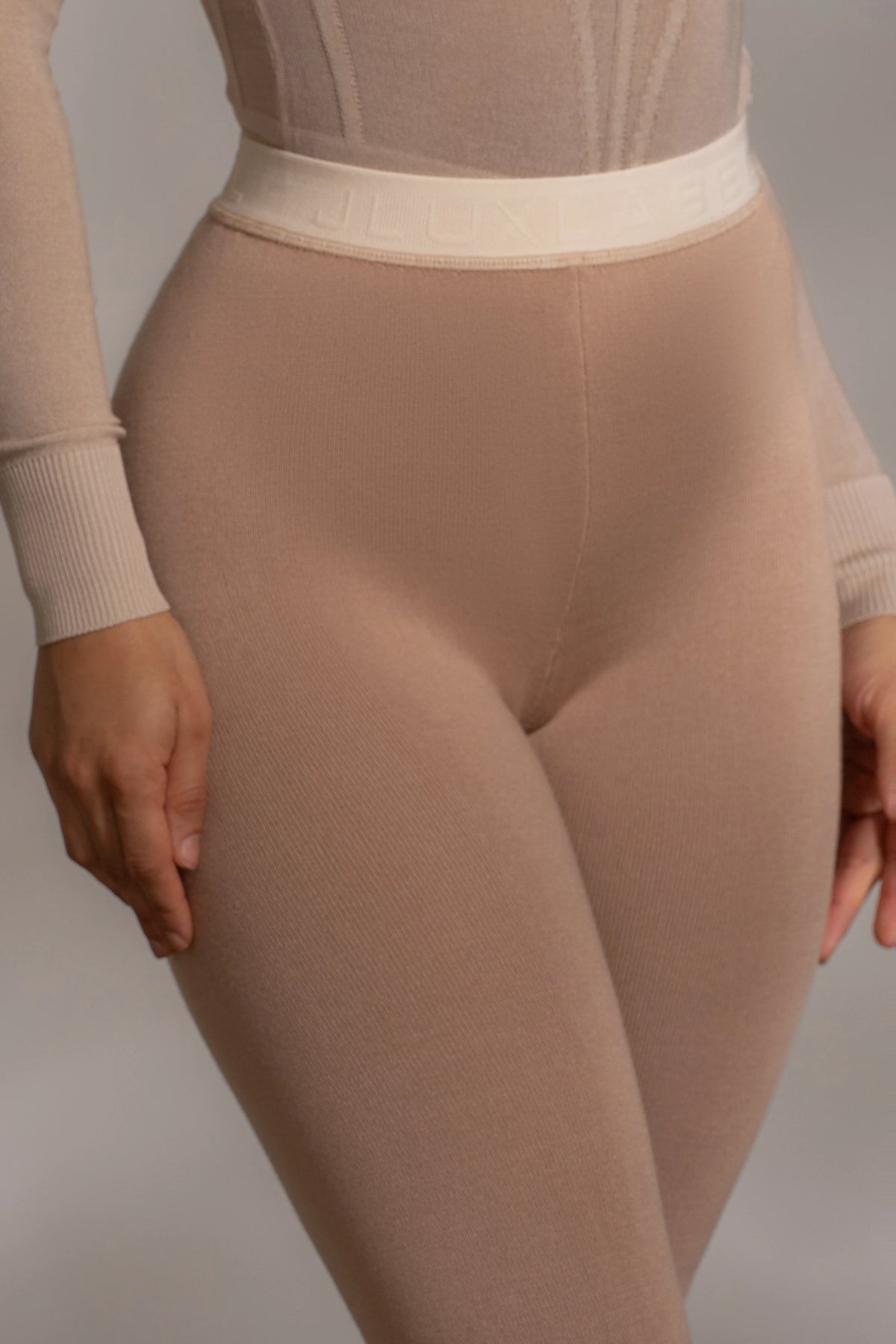 Beige Marlow | High Waist Stirrup Leggings for Women 7