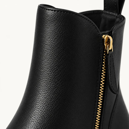 Black Ankle Boots | Women's Pointed Toe Block Heel Booties 5