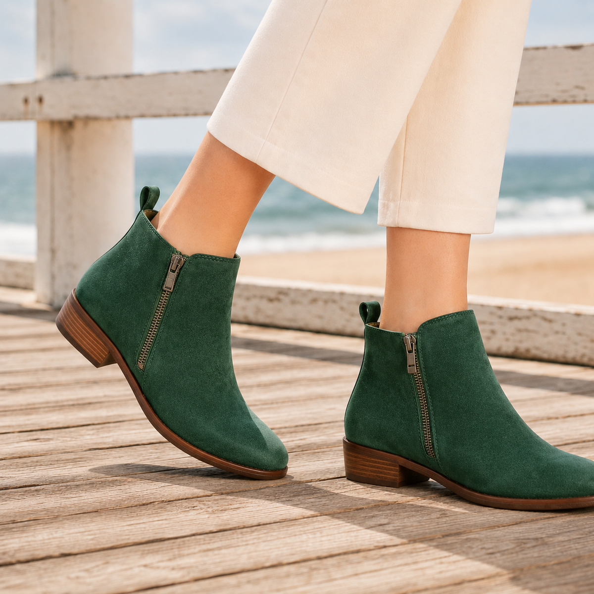 Black Ankle Boots | Women's Side-Zip Supportive Design 6