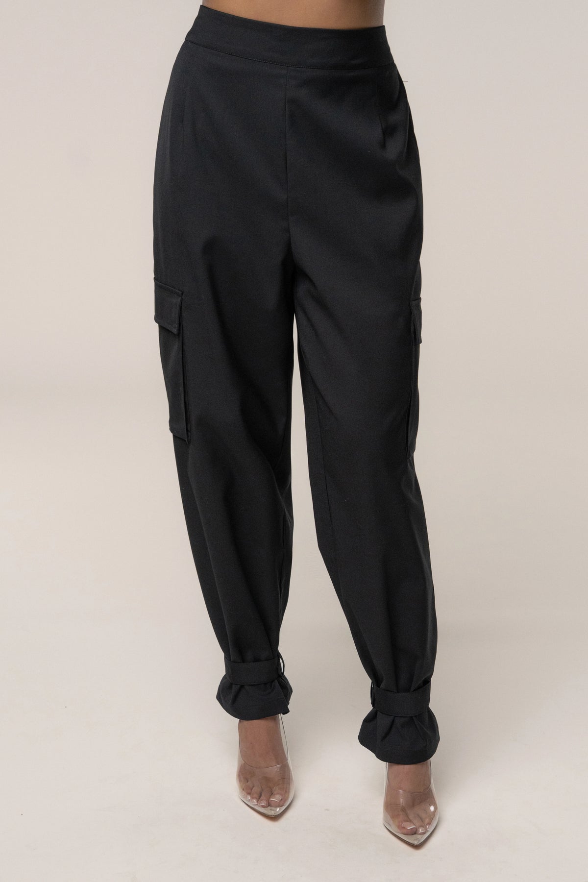 Black Autumn Flow | Cargo Pants for Women 1