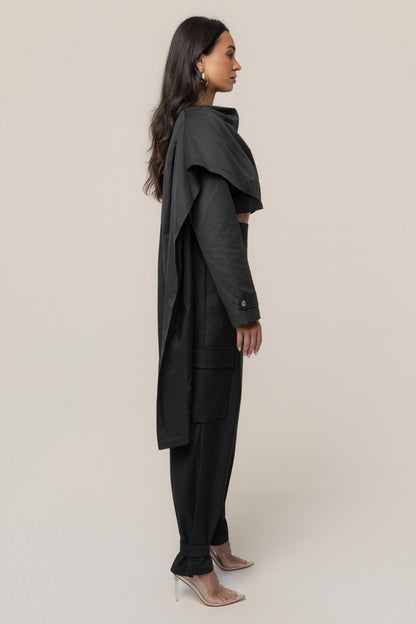 Black Autumn Flow | Cargo Pants for Women 4