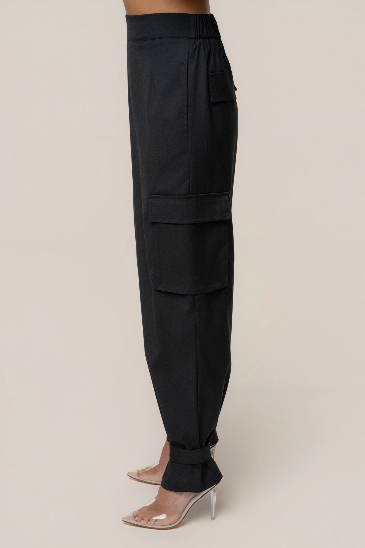 Black Autumn Flow | Cargo Pants for Women 5