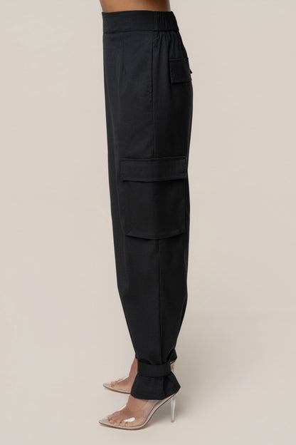 Black Autumn Flow | Cargo Pants for Women 5