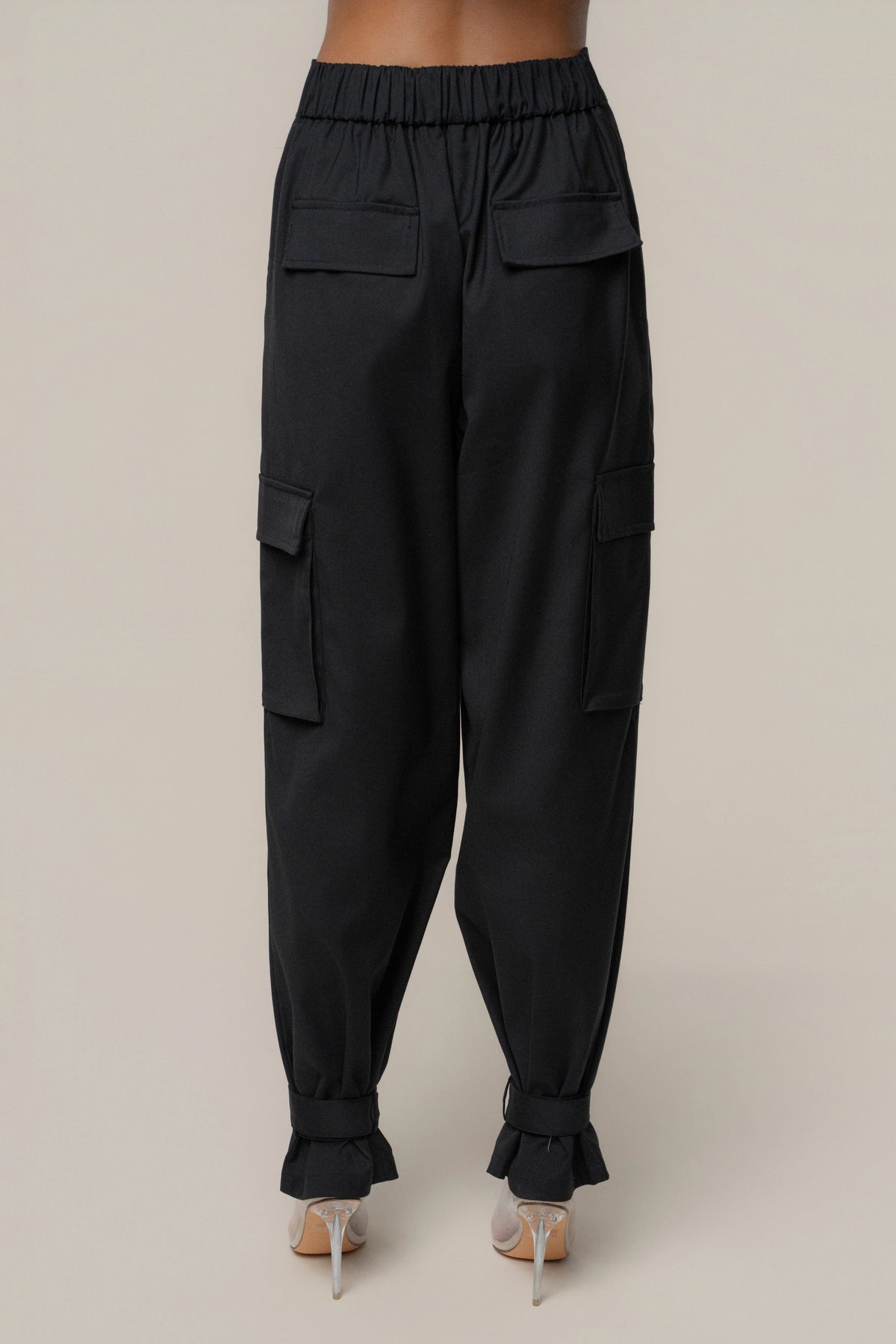Black Autumn Flow | Cargo Pants for Women 7