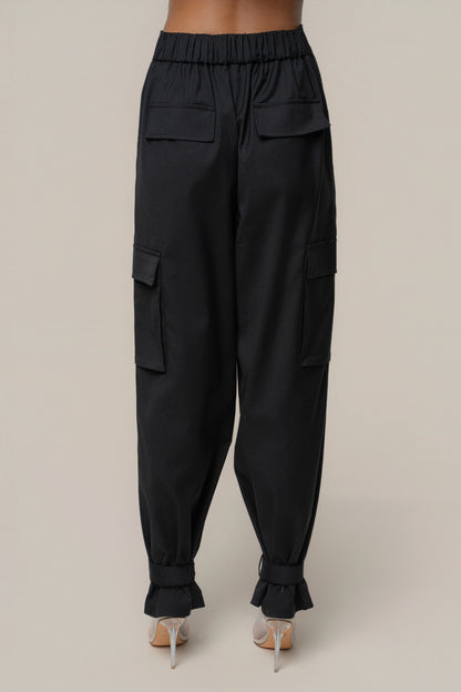 Black Autumn Flow | Cargo Pants for Women 7