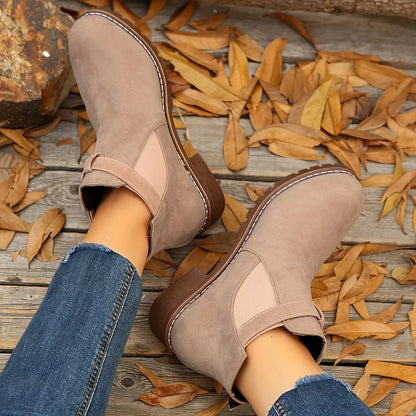 Black Chelsea Ankle Boots | Women's Block Heel with Buckle Strap 9