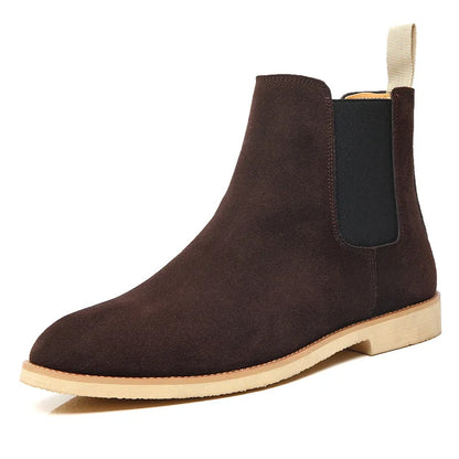 Black Chelsea Boots Men | Retro Slip-On Medium-High Ankle 0