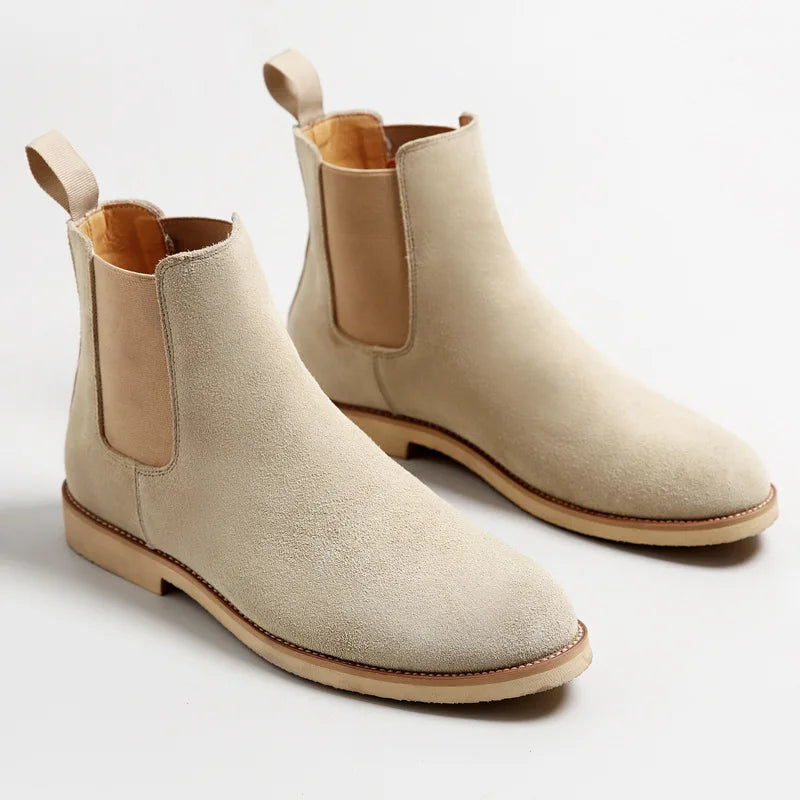 Black Chelsea Boots Men | Retro Slip-On Medium-High Ankle 3