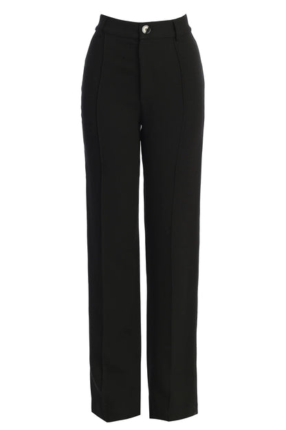 Black Wide Leg Trousers | Women's High-Waist Pants 1