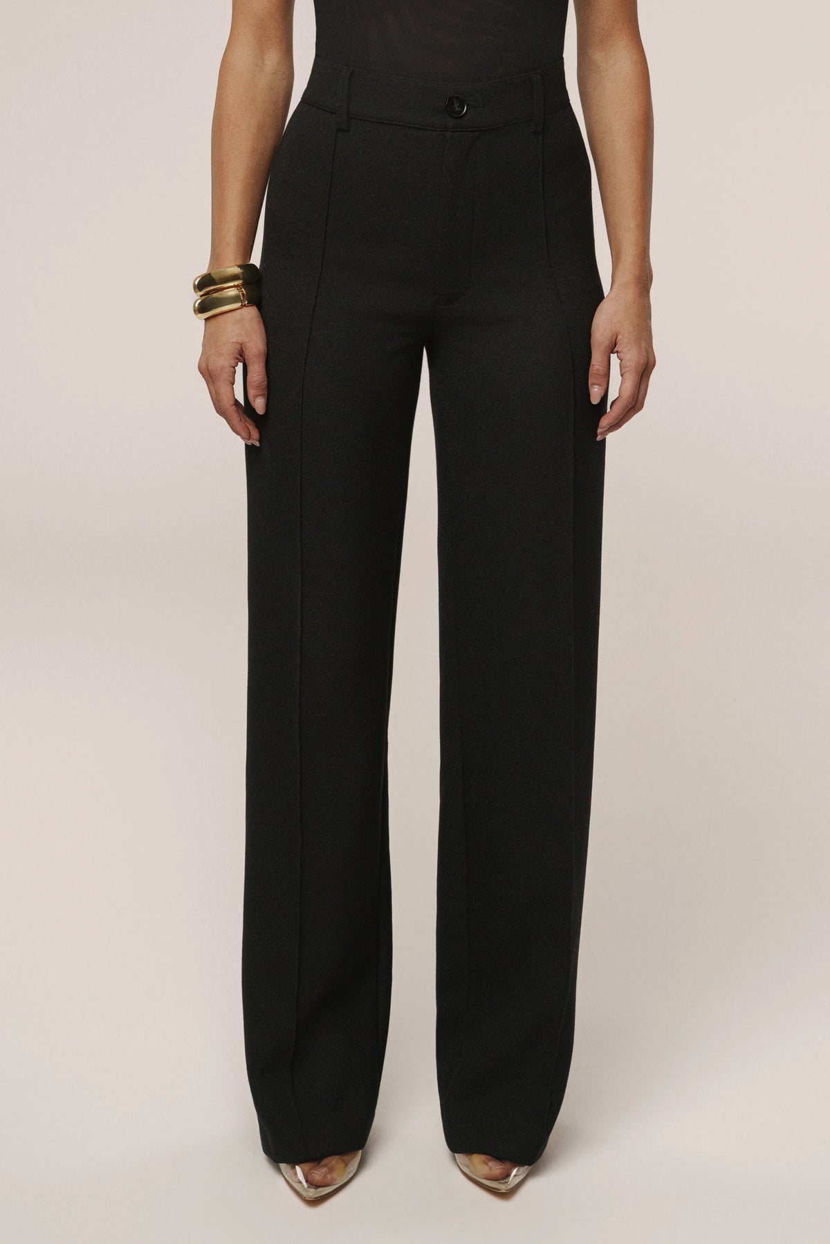 Black Wide Leg Trousers | Women's High-Waist Pants 2