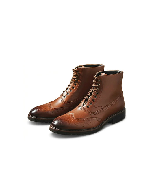 Braxton | Men's Full-Grain Leather Brogue Boots 0