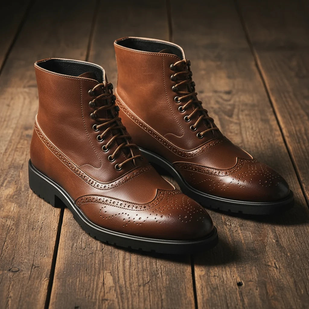 Braxton | Men's Full-Grain Leather Brogue Boots 2