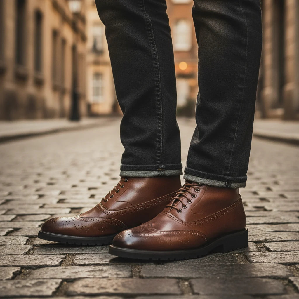 Braxton | Men's Full-Grain Leather Brogue Boots 3