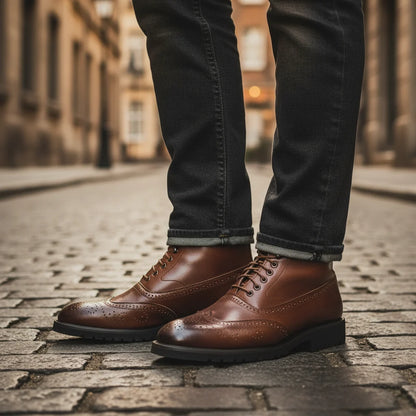 Braxton | Men's Full-Grain Leather Brogue Boots 3