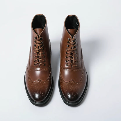 Braxton | Men's Full-Grain Leather Brogue Boots 7