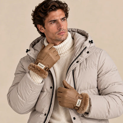 Brenton | Men's Sheepskin Leather Winter Gloves with Fur Lining 10