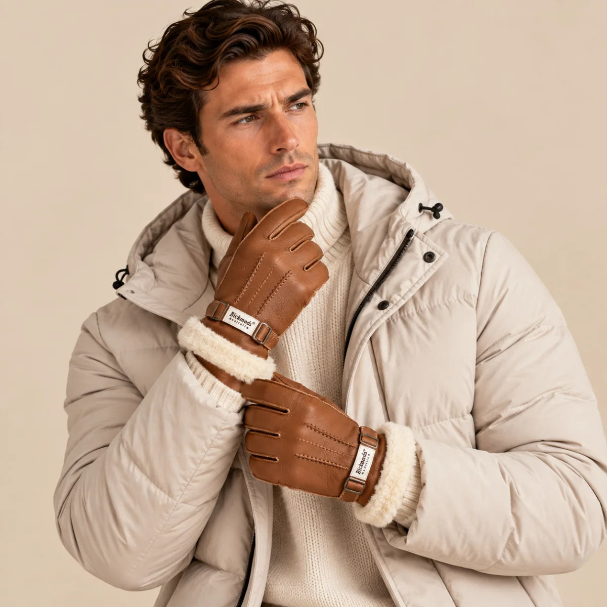 Brenton | Men's Sheepskin Leather Winter Gloves with Fur Lining 5