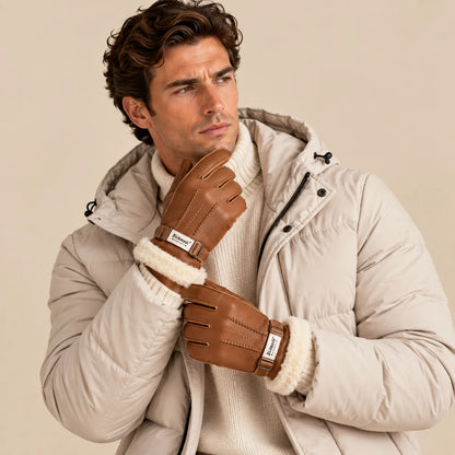 Brenton | Men's Sheepskin Leather Winter Gloves with Fur Lining 5