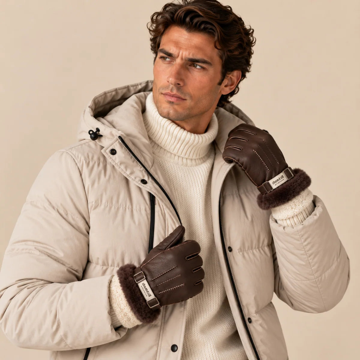 Brenton | Men's Sheepskin Leather Winter Gloves with Fur Lining 7