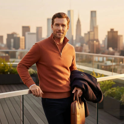 Bronx | Men's Modern Half Zip Quarter Zip Sweater 6