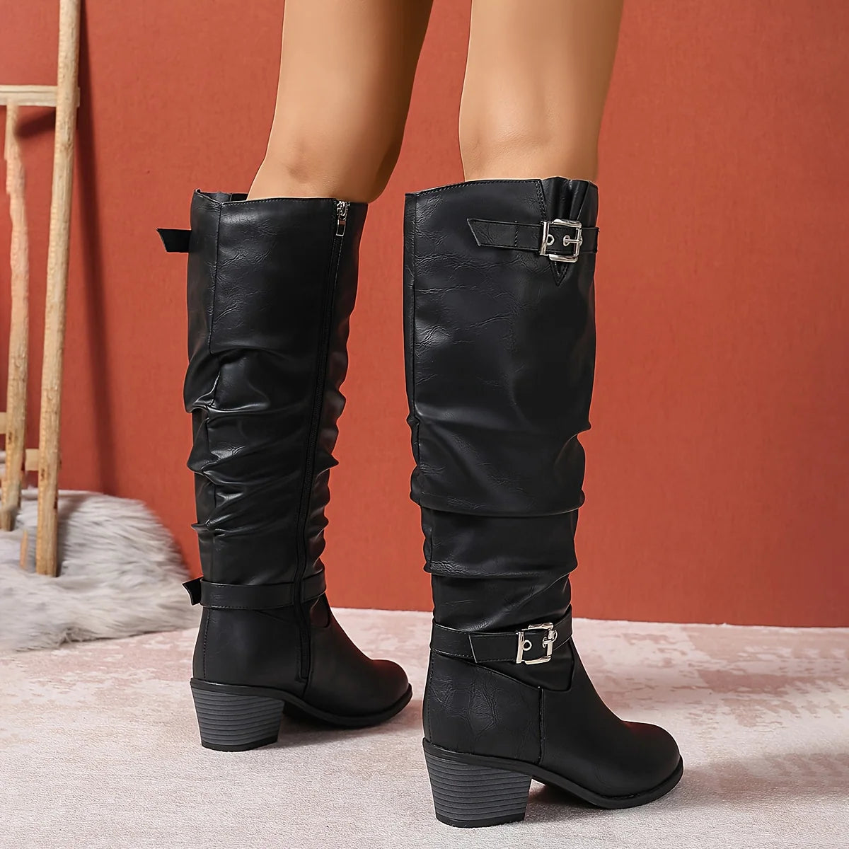 Brynn | Women's Knee High Slouch Black Boots 1