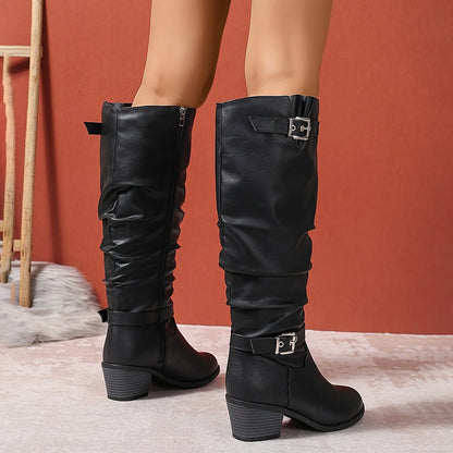 Brynn | Women's Knee High Slouch Black Boots 1