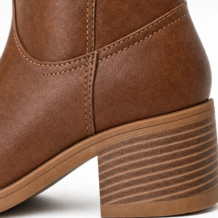 Calvera | Wide-Opening Pull-On Block Heel Knee-High Boots 7