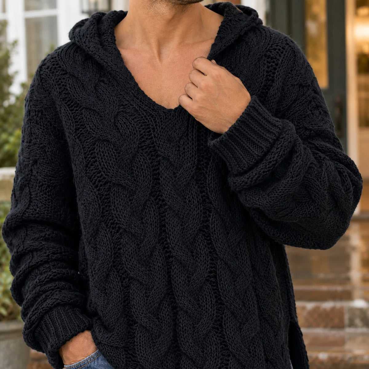 Carter | Women’s Oversized Cable Knit Hoodie 1