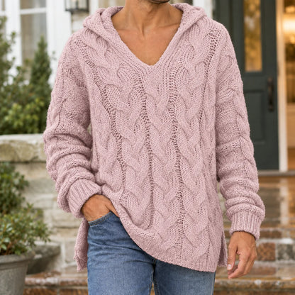 Carter | Women’s Oversized Cable Knit Hoodie 3