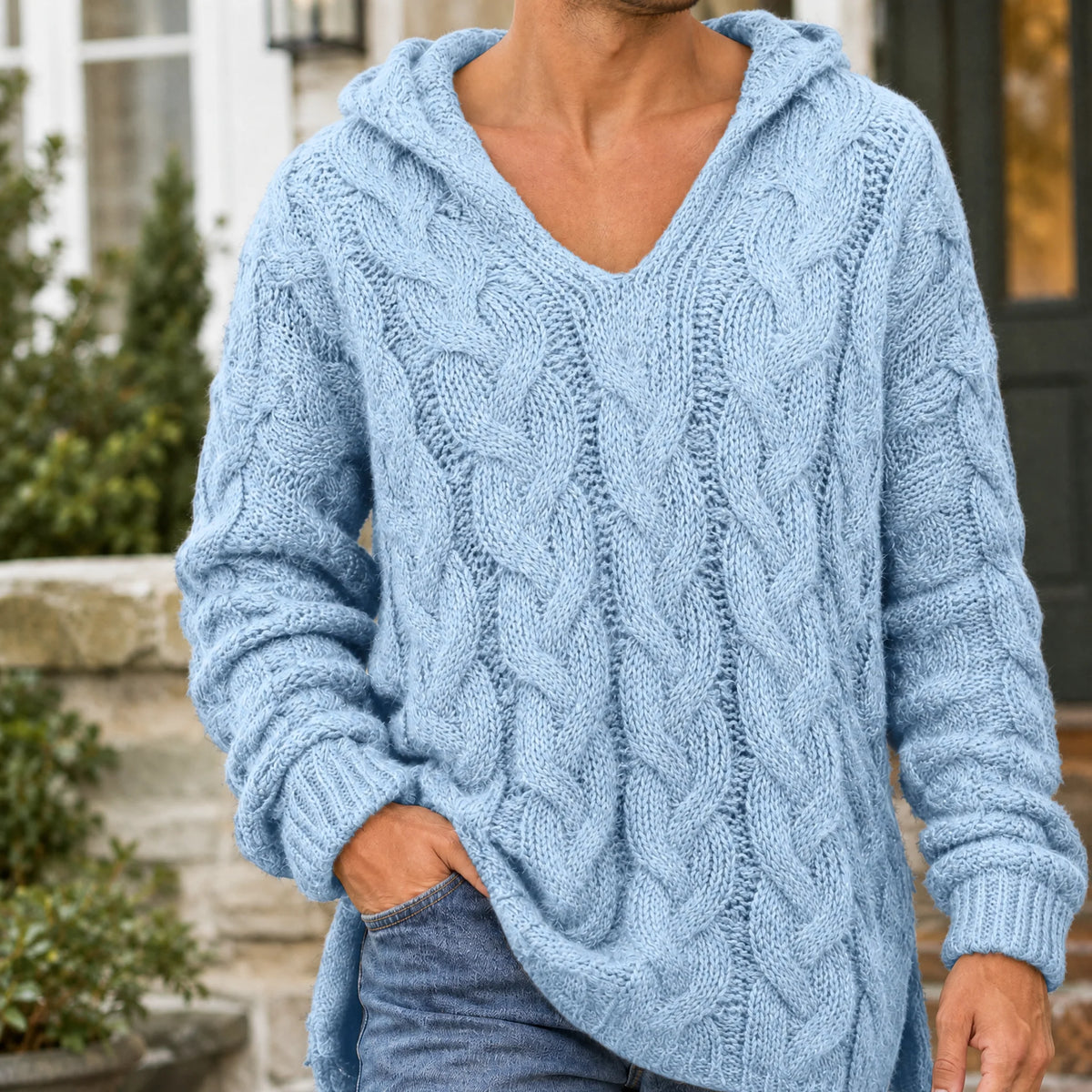 Carter | Women’s Oversized Cable Knit Hoodie 4
