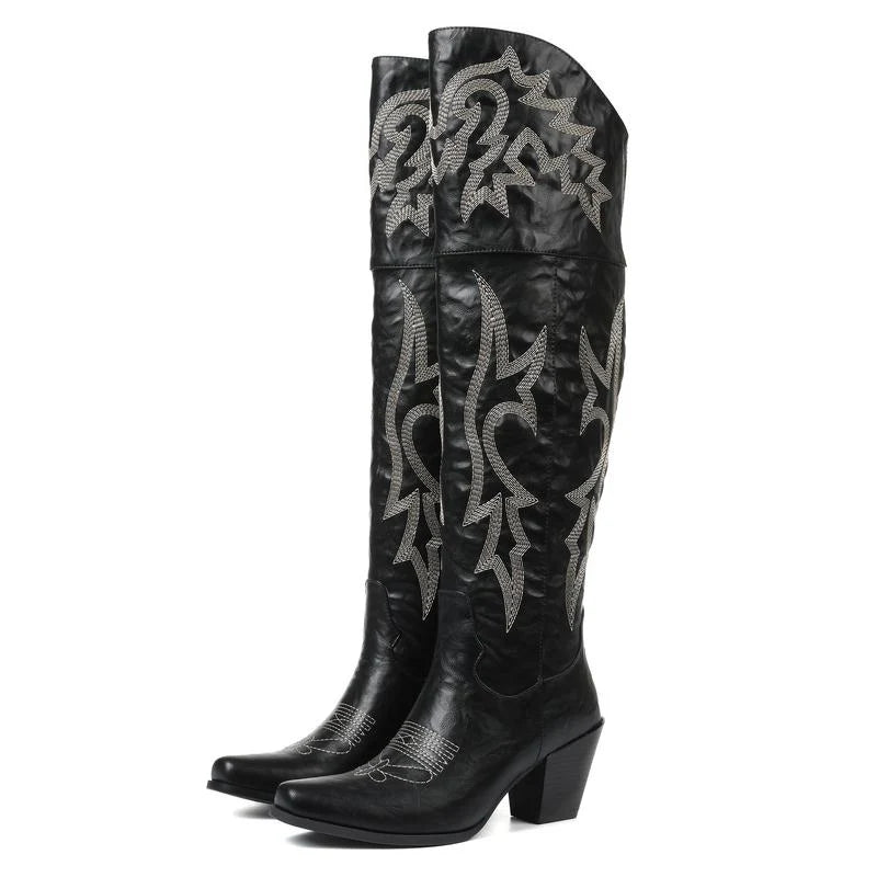 Cheyenne Classic Over-the-Knee Boots Black Brown 11