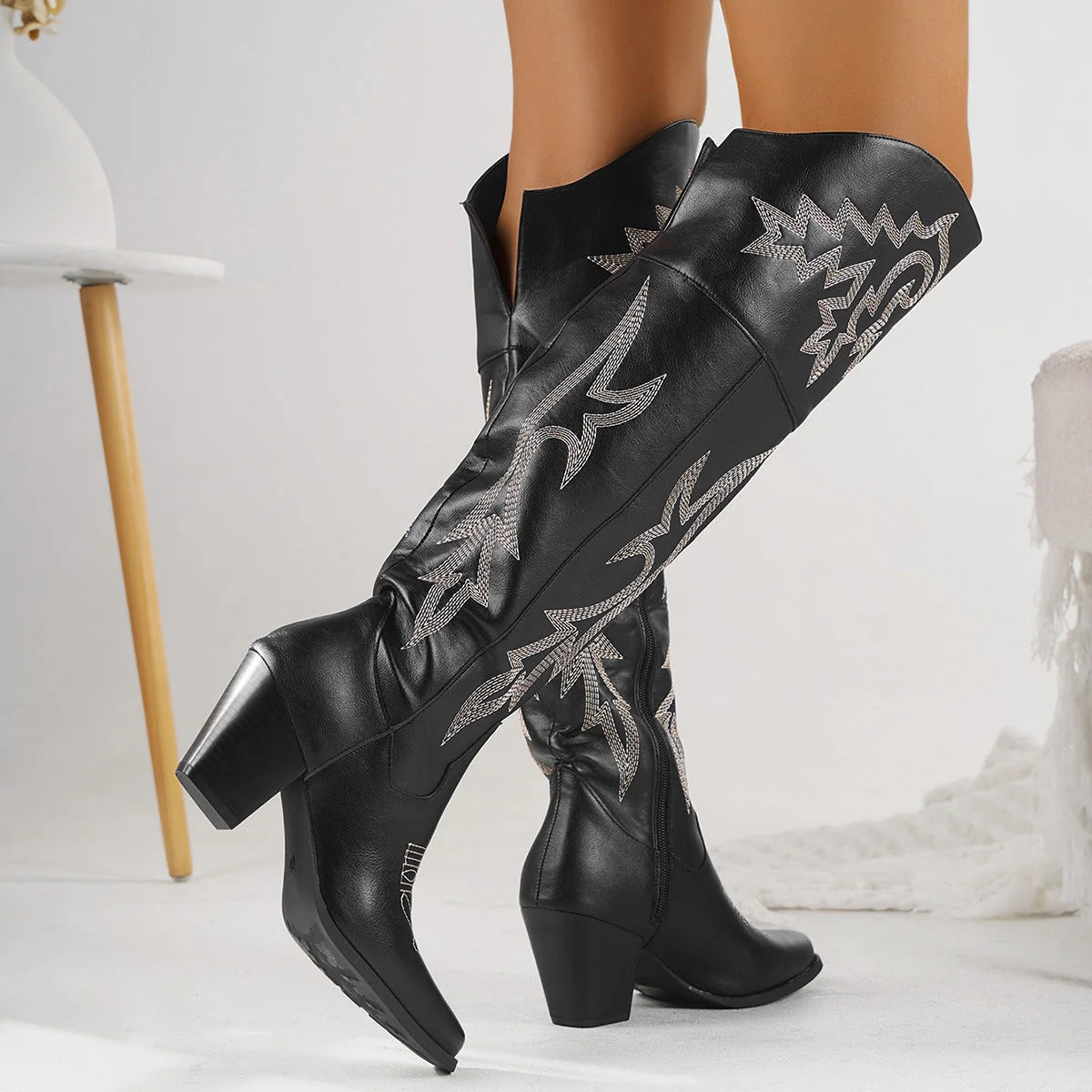 Cheyenne Classic Over-the-Knee Boots Black Brown 2