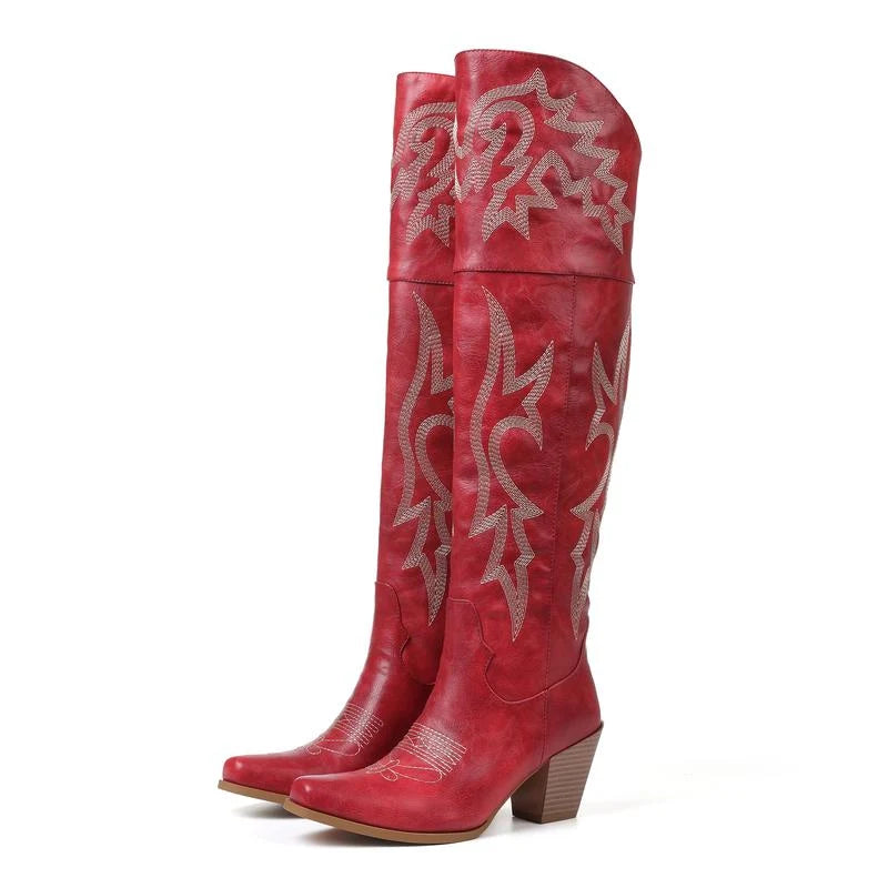 Cheyenne Classic Over-the-Knee Boots Black Brown 9