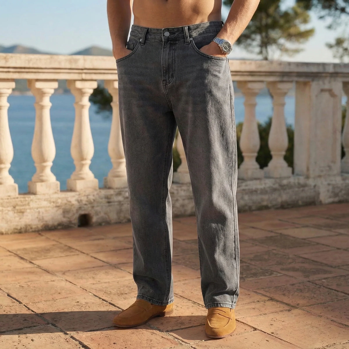 Clyde | Men's Relaxed Fit Straight Leg Denim Jeans 3