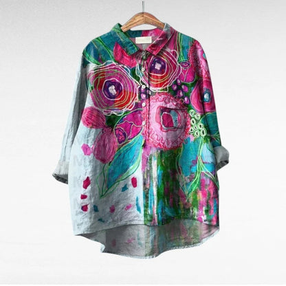 Colleen | Women's Multicolor Long Sleeve Blouse 2
