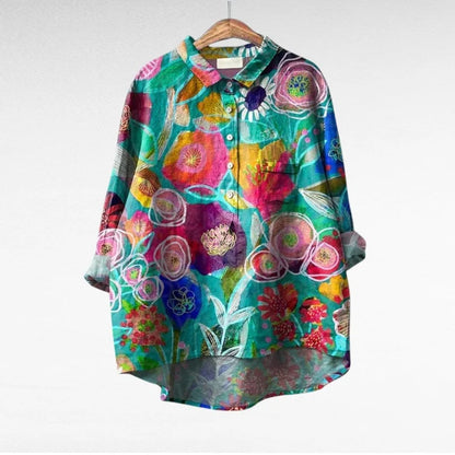 Colleen | Women's Multicolor Long Sleeve Blouse 3