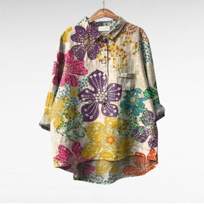 Colleen | Women's Multicolor Long Sleeve Blouse 4