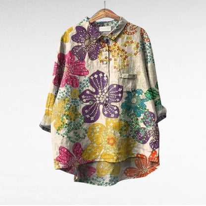Colleen | Women's Multicolor Long Sleeve Blouse 4