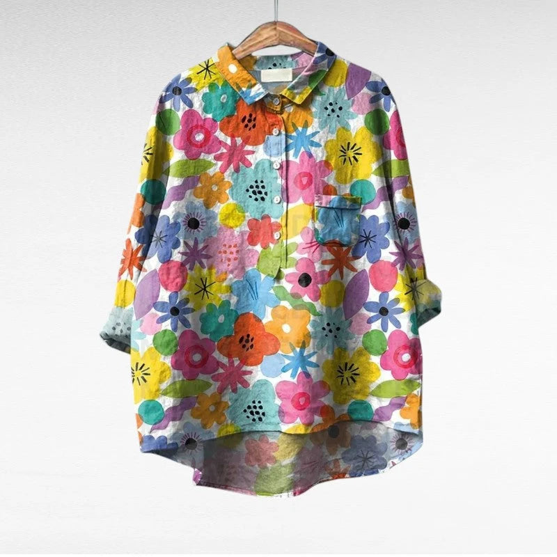 Colleen | Women's Multicolor Long Sleeve Blouse 5